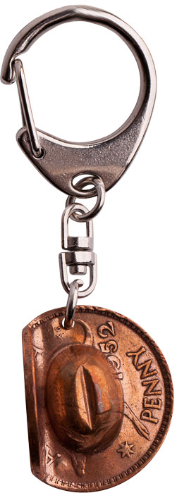 ANZAC hat key ring made of penny