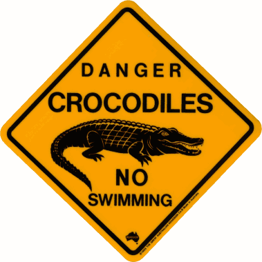 crocodile large road sign