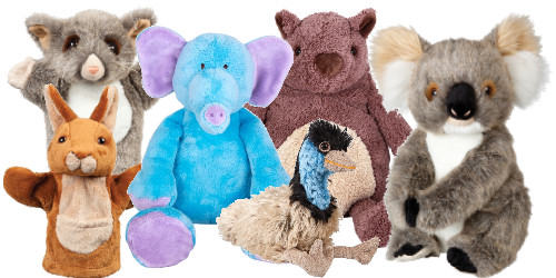 soft toys animals collection koala kangaroo possum elephant emu wombat