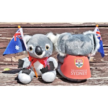 Corporate koala soft toys in branded jackets