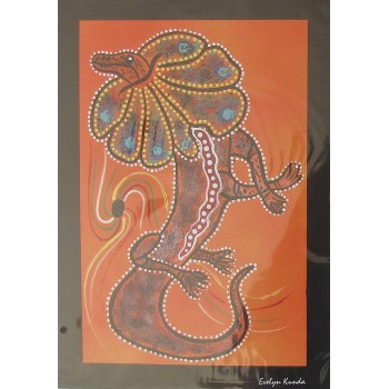 Aboriginal Art Print - Frill Necked Lizard