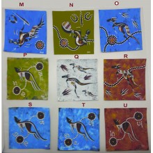 Aboriginal Art Hand Painted Canvas - 10x10cm - Contemporary Style