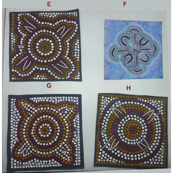 Aboriginal Art Canvas Assorted Hand Painted 20x20cm