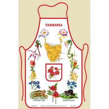 Australian Souvenir Kitchen Apron featuring Tasmania and Tasmanian Flora