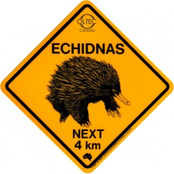 Large Echidna Road Sign, 38x38cm