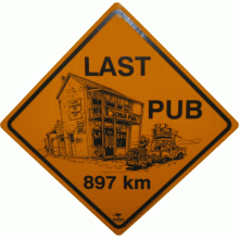 Large Last Pub Road Sign, 38x38cm