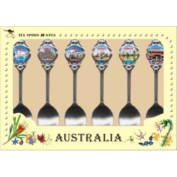Australian Souvenir Spoons. A Set of Six Spoons featuring Sydney