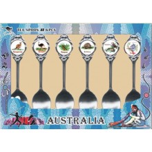 Australian Souvenir Spoons. A Set of Six Spoons featuring Australian Animals