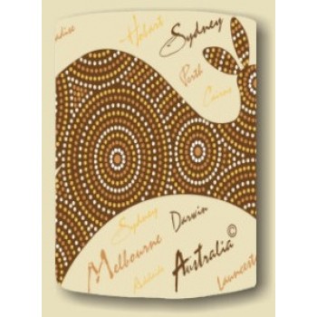 Australian Souvenir Stubby Holder - Dot Art Kangaroo