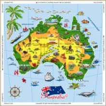 Souvenir Table Cloth - Map of Australia
