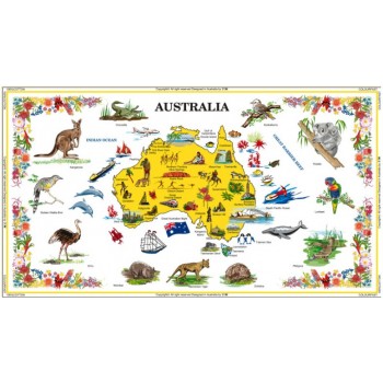 Australian Souvenir Table Cloth - Pictures of Australia