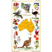 Souvenir Tea Towel - Australian Flora and Fauna