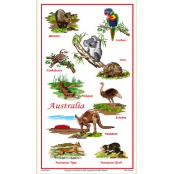 Souvenir Tea Towel - Australian Animals