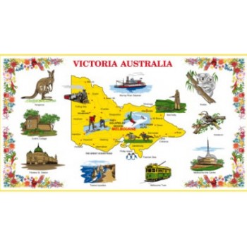 Australian Souvenir Tea Towel - Victoria