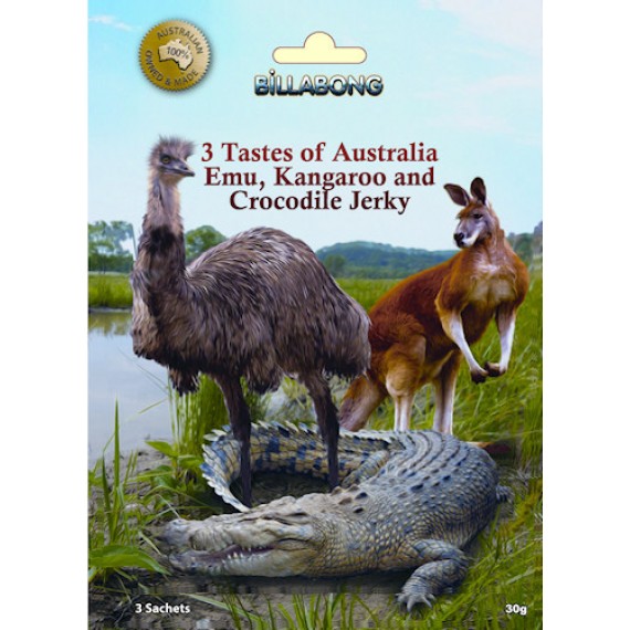 Exotic Jerky Try Pack 3 Tastes Of Australia Emu Kangaroo 